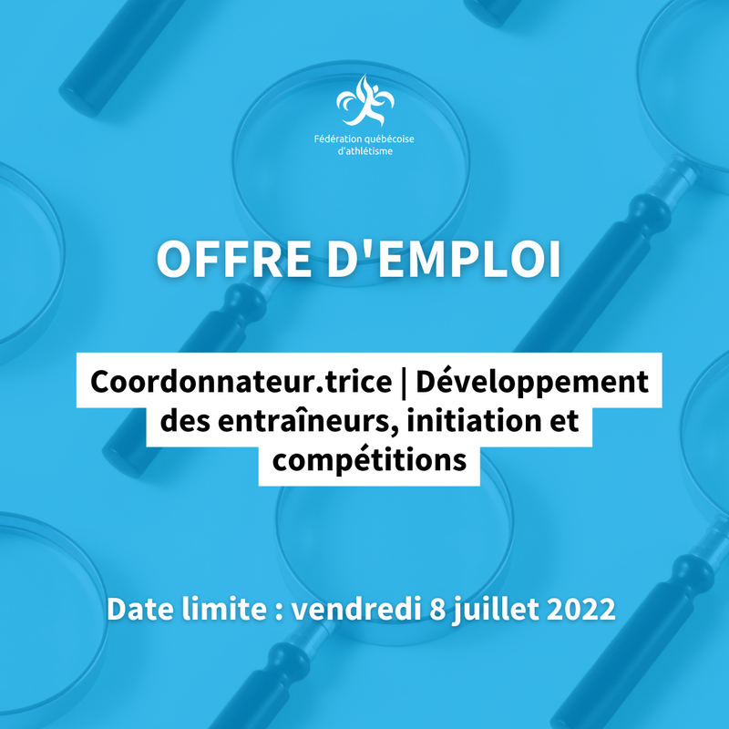 Offre d’emploi : coordonnateur.trice | développement des entraîneurs, initiation et compétitions